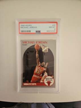 1990-91 NBA Hoops Michael Jordan #65 Basketball Card PSA 8 NM-MT